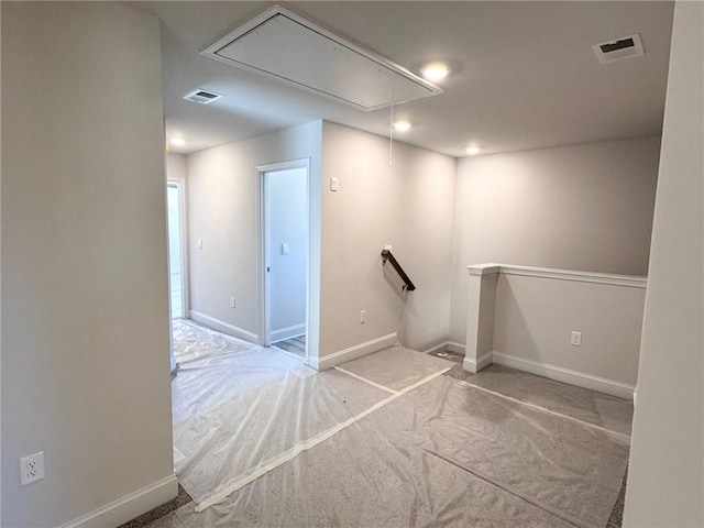 635 Forest Way, Cornelia, GA 30531 - stairway with attic access, carpet flooring, baseboards, and recessed lighting