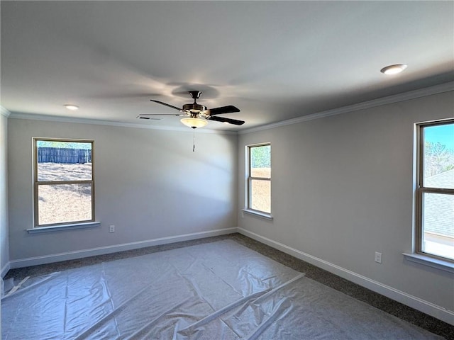 635 Forest Way, Cornelia, GA 30531 - unfurnished room with crown molding, baseboards, and ceiling fan
