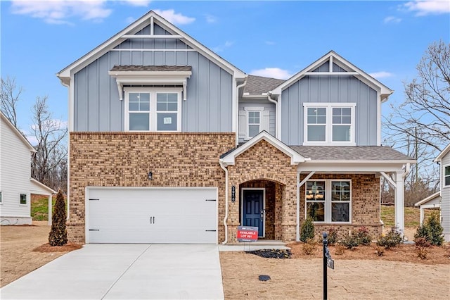 craftsman-style house featuring a garage