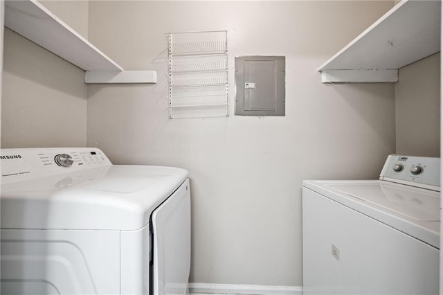 705 Beaufort Cir, Duluth, GA 30096 - washroom with electric panel and independent washer and dryer