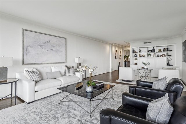 2660 Peachtree Rd NW Unit 23A, Atlanta, GA 30305 - living area with crown molding and wood finished floors