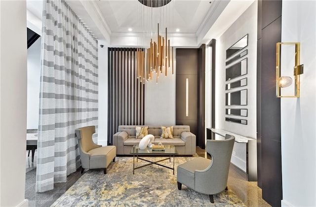 2660 Peachtree Rd NW Unit 23A, Atlanta, GA 30305 - building lobby with crown molding and recessed lighting