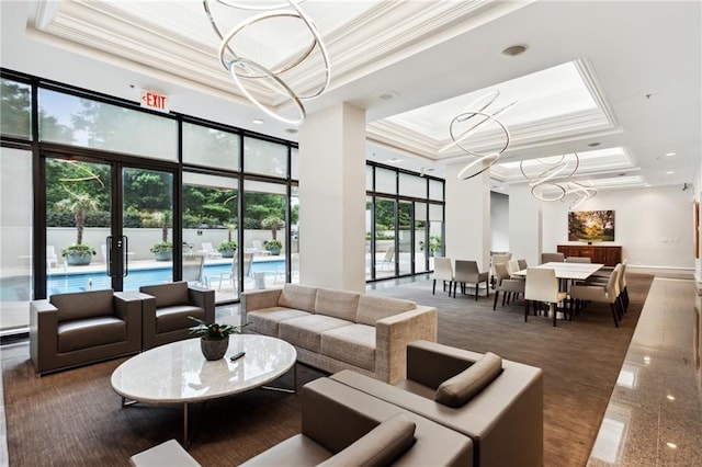 2660 Peachtree Rd NW Unit 23A, Atlanta, GA 30305 - lobby with crown molding, recessed lighting, and a towering ceiling