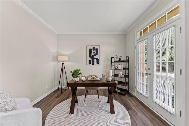 479 Rising Sun Path, Lawrenceville, GA 30043 - office space with dark wood-type flooring and ornamental molding