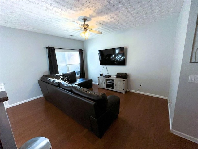 532 Oakside Pl, Acworth, GA 30102 - living room featuring wood finished floors, a ceiling fan, and baseboards