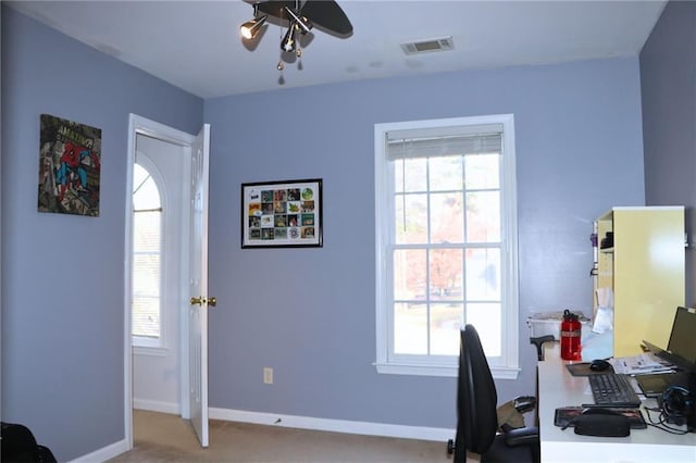 home office with plenty of natural light