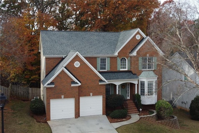 view of property with a garage