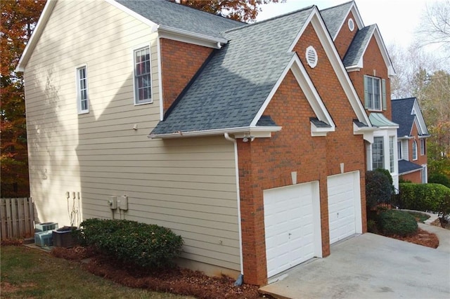 view of home's exterior featuring a garage