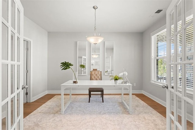 7410 Ansley View Ln, Cumming, GA 30028 - office space with wood finished floors and french doors