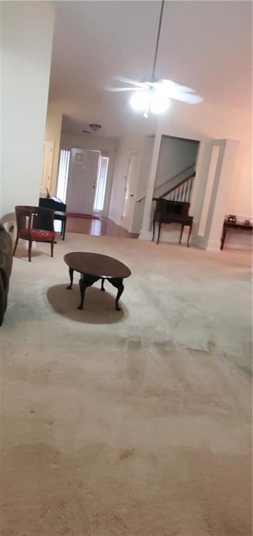 999 Simonton Glen Dr, Lawrenceville, GA 30045 - living room with carpet flooring and a ceiling fan