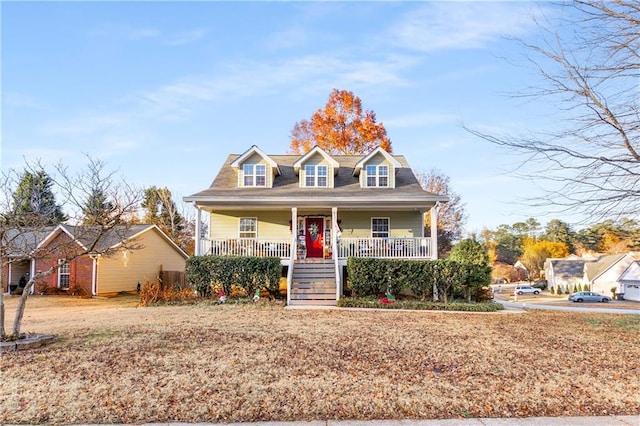 cape cod home with a porch