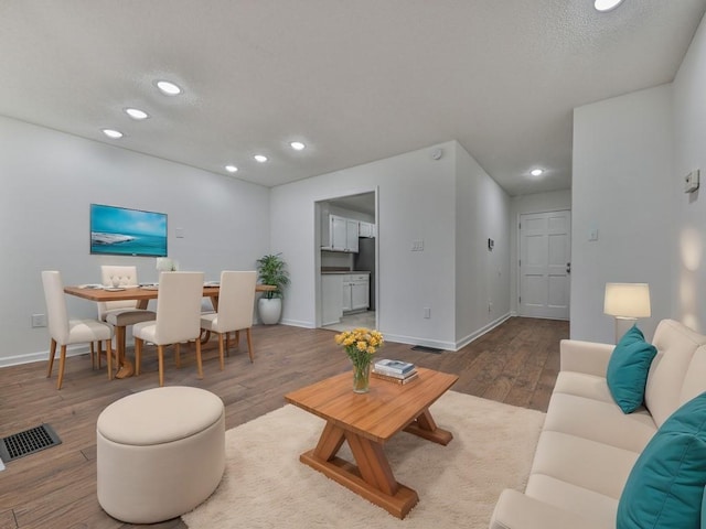 living room featuring wood-type flooring