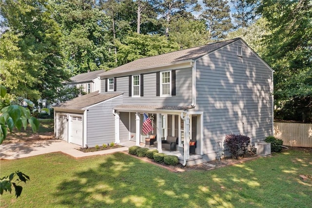 5552 Knox Pl, Peachtree Corners, GA 30092 - view of front facade featuring driveway, view of scattered trees, a garage, a patio area, and roof with shingles