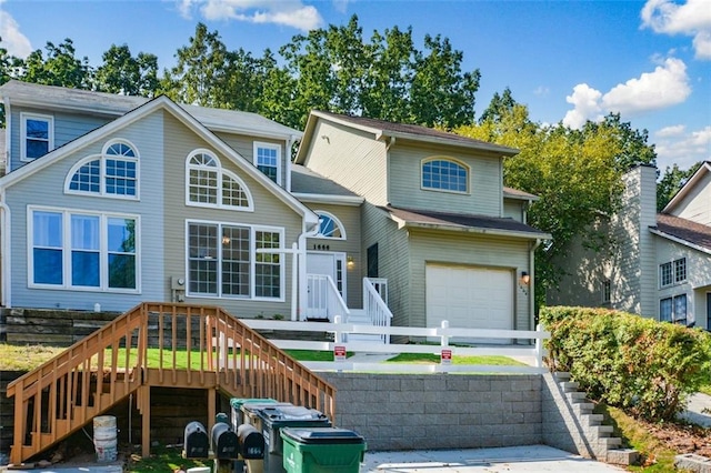 exterior space featuring a garage