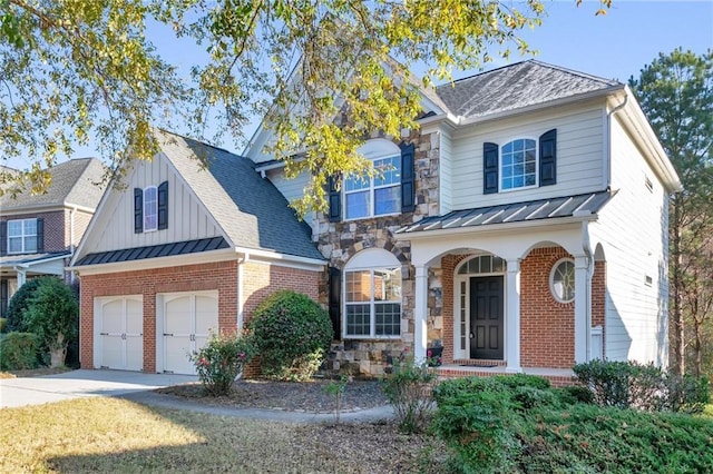 view of front of home with a garage