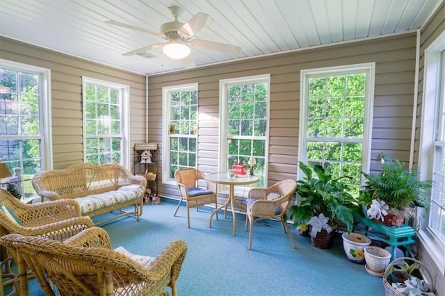 sunroom / solarium featuring a wealth of natural light