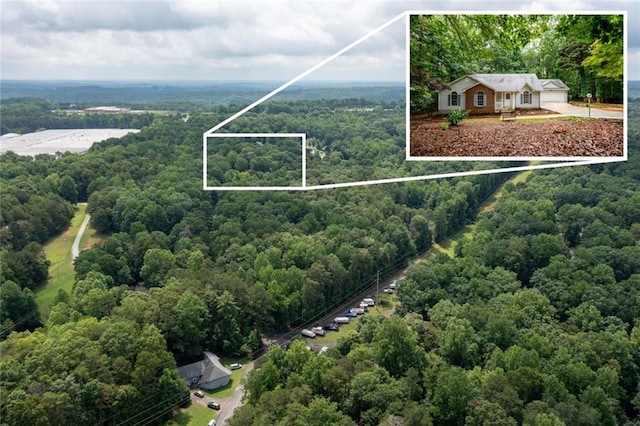 3105 The Trail Rd, Gainesville, GA 30501 - aerial overview of property's location featuring a forest and property boundaries highlighted