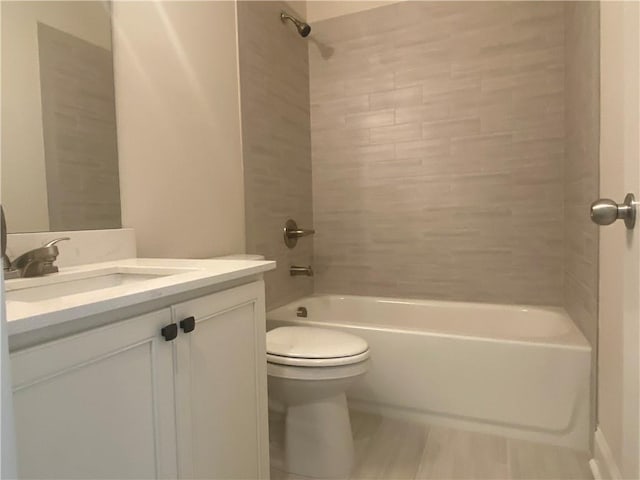 216 Montview Dr, Jefferson, GA 30549 - bathroom featuring bathing tub / shower combination, toilet, and vanity
