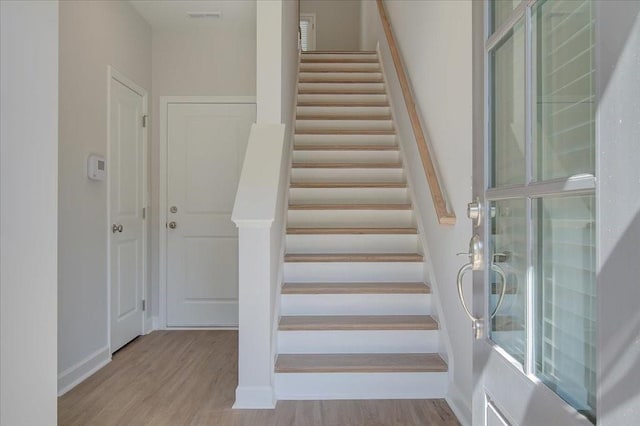 3338 Cranston Ln, Kennesaw, GA 30144 - staircase with wood finished floors and baseboards