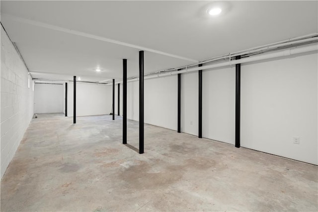 view of finished basement