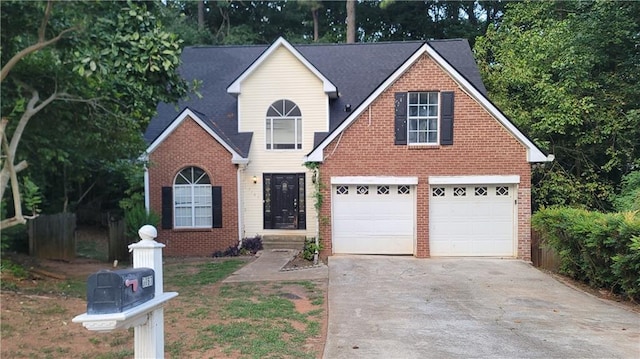 view of property with a garage