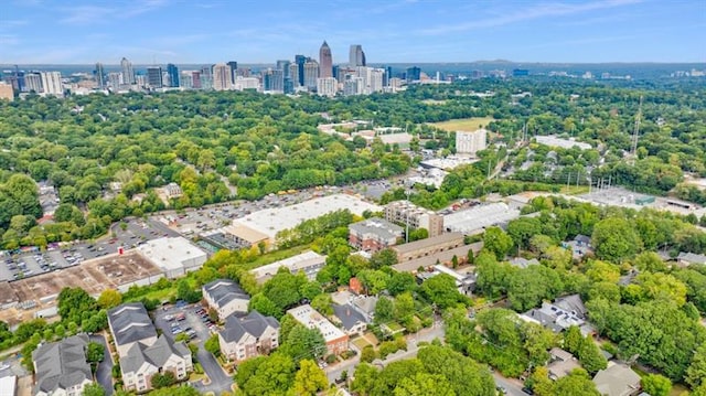 aerial view with a city view