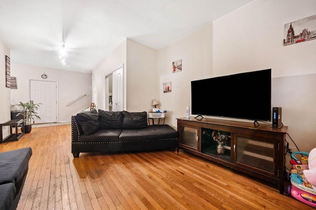 living room featuring hardwood / wood-style flooring