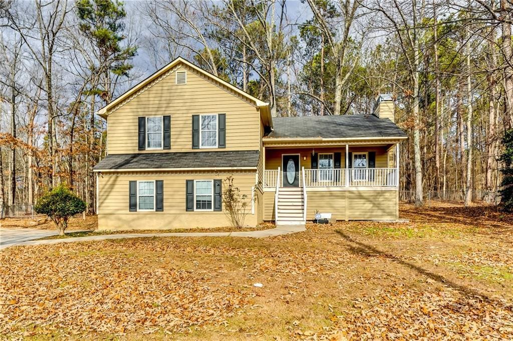 view of front of home featuring covered porch