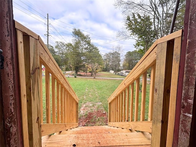 deck with a yard