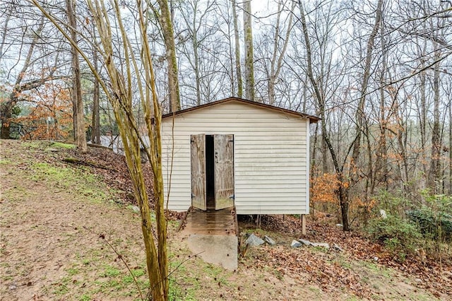 view of shed