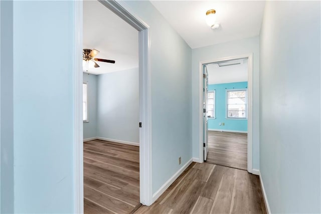 hallway featuring hardwood / wood-style flooring