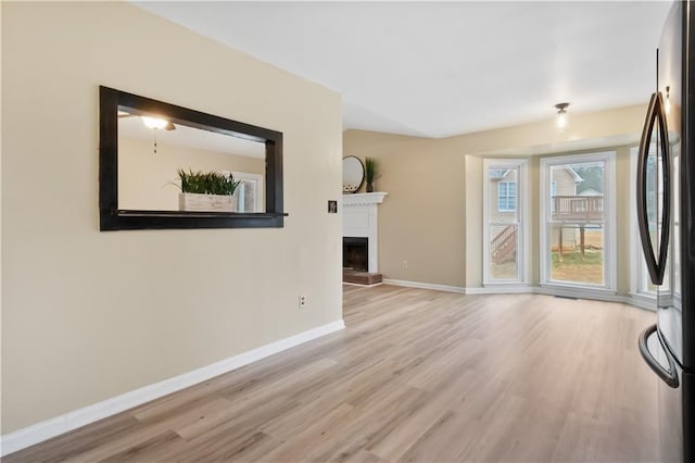 interior space with light hardwood / wood-style floors