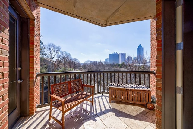 balcony featuring a view of city