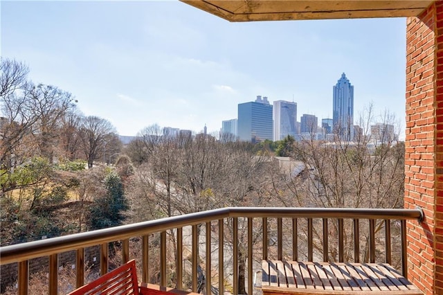 balcony with a view of city