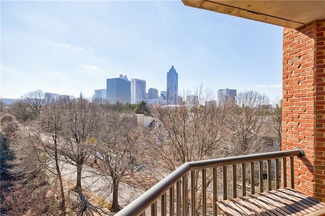 balcony featuring a city view