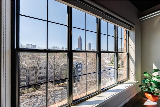 room details featuring a view of city