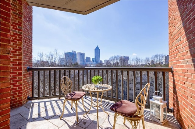 balcony with a view of city