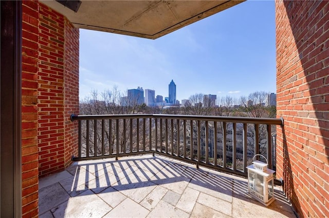 balcony with a view of city