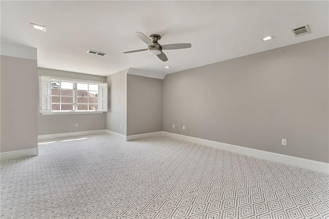 2444 Ballantrae Cir, Cumming, GA 30041 - unfurnished room featuring a ceiling fan, baseboards, and visible vents