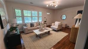 2132 Clairmont Rd, Brookhaven, GA 30033 - living area with plenty of natural light and wood finished floors