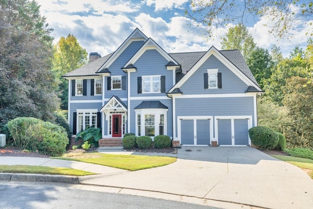 view of front of house with a garage