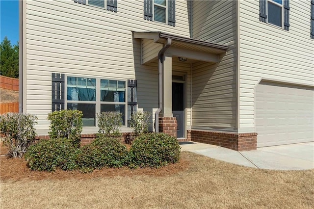 entrance to property with a garage