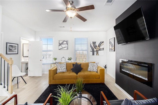 110 Cobalt Dr, Fayetteville, GA 30214 - living room with light hardwood / wood-style flooring and ceiling fan