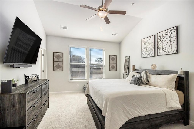 110 Cobalt Dr, Fayetteville, GA 30214 - carpeted bedroom with vaulted ceiling and ceiling fan