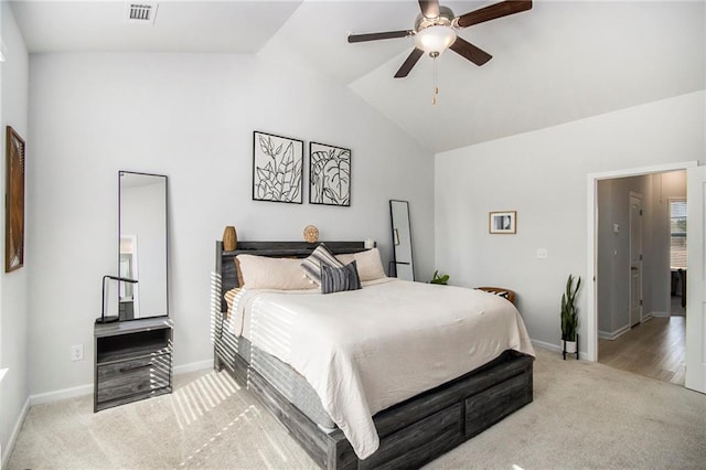 110 Cobalt Dr, Fayetteville, GA 30214 - carpeted bedroom featuring vaulted ceiling and ceiling fan