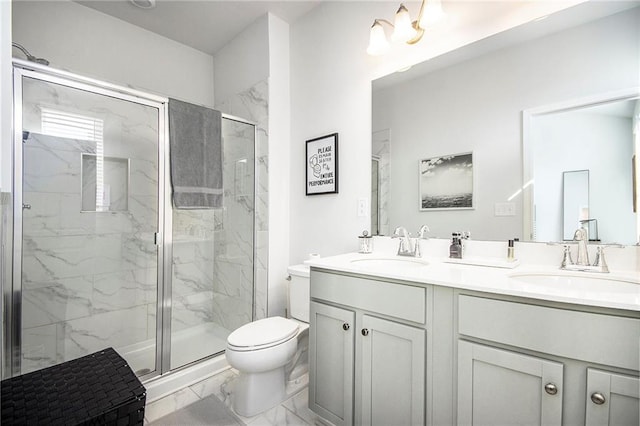 110 Cobalt Dr, Fayetteville, GA 30214 - bathroom featuring vanity, toilet, and a shower with door