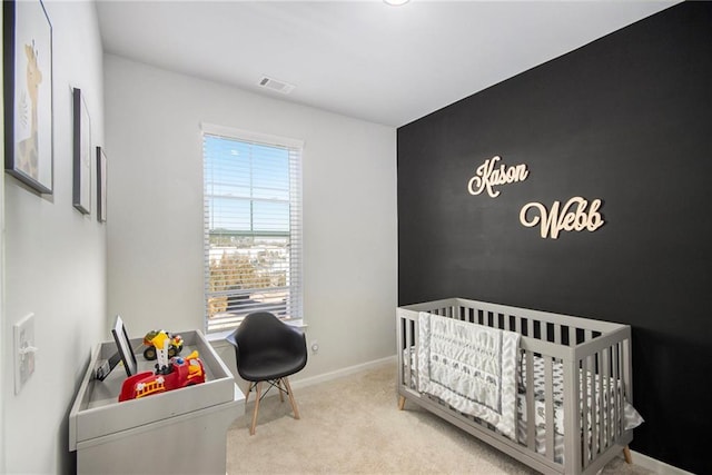 110 Cobalt Dr, Fayetteville, GA 30214 - bedroom featuring light carpet and a crib