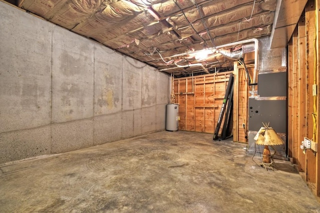 basement with gas water heater