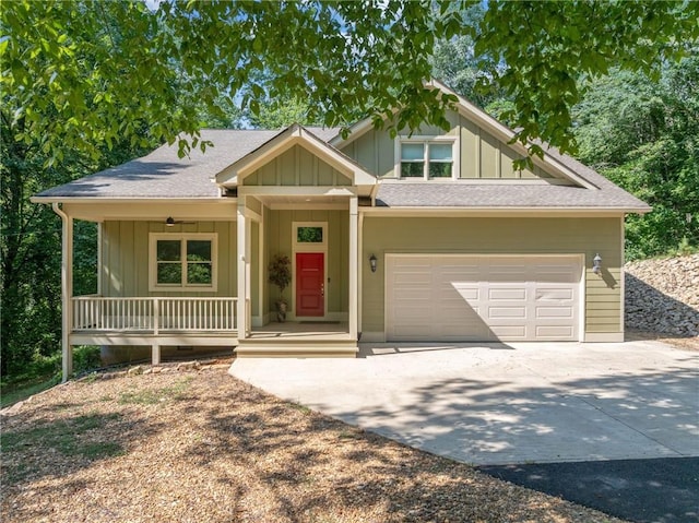 304 Old Cove Rd N, Jasper, GA 30143 - view of front of home featuring board and batten siding, a porch, driveway, and a shingled roof