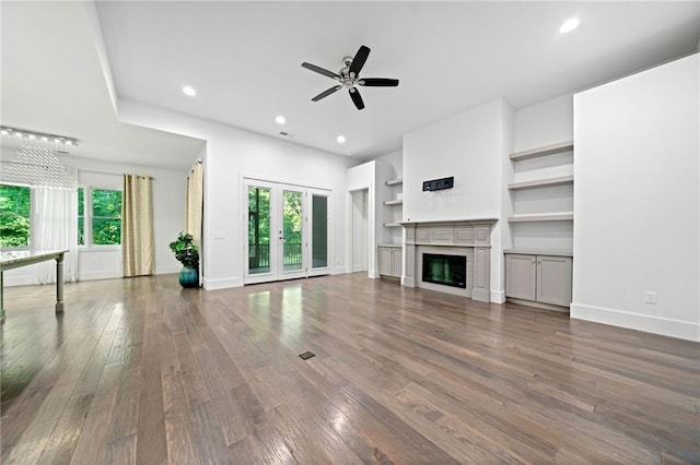 304 Old Cove Rd N, Jasper, GA 30143 - unfurnished living room featuring healthy amount of natural light, ceiling fan, wood finished floors, and recessed lighting